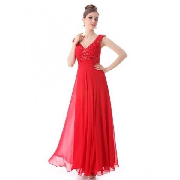 Элегантное вечернее красное платье с мерцающими стразами від компанії Elektromax - фото 1