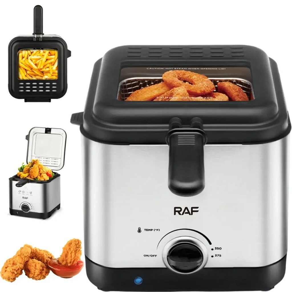 Електрична фритюрниця на 2.5 л для смаження без олії 1000 Вт Deep Fryer RAF R. 5300 Повітряна фритюрниця від компанії Elektromax - фото 1