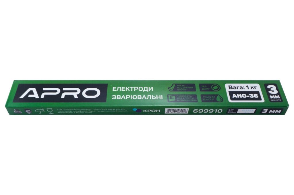 Електроди зварювальні Apro - 3 мм x 1 кг АНО-36 від компанії Elektromax - фото 1