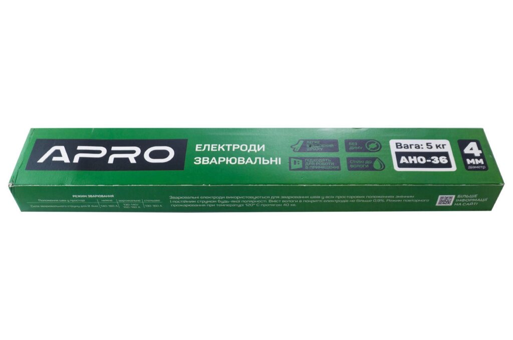 Електроди зварювальні Apro - 4 мм x 5 кг АНО-36 1 шт. від компанії Elektromax - фото 1