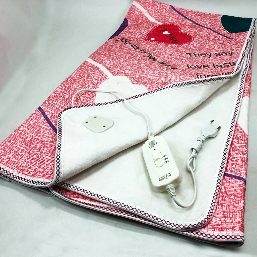 Електропростирадло електричне простирадло з підігрівом Electric Blanket 150х120см серця від компанії Elektromax - фото 1