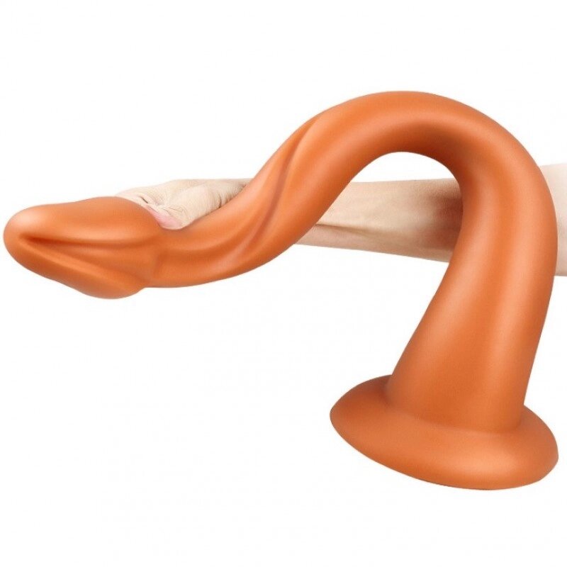 Фалоімітатор гігант Golden Python Sucker Butt Plug XXL від компанії Elektromax - фото 1