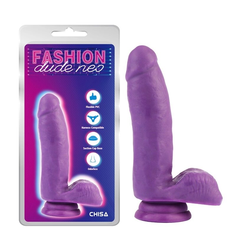 Фалоімітатор на присоске Dual Density Cock Dildo Purple 6.7 від компанії Elektromax - фото 1