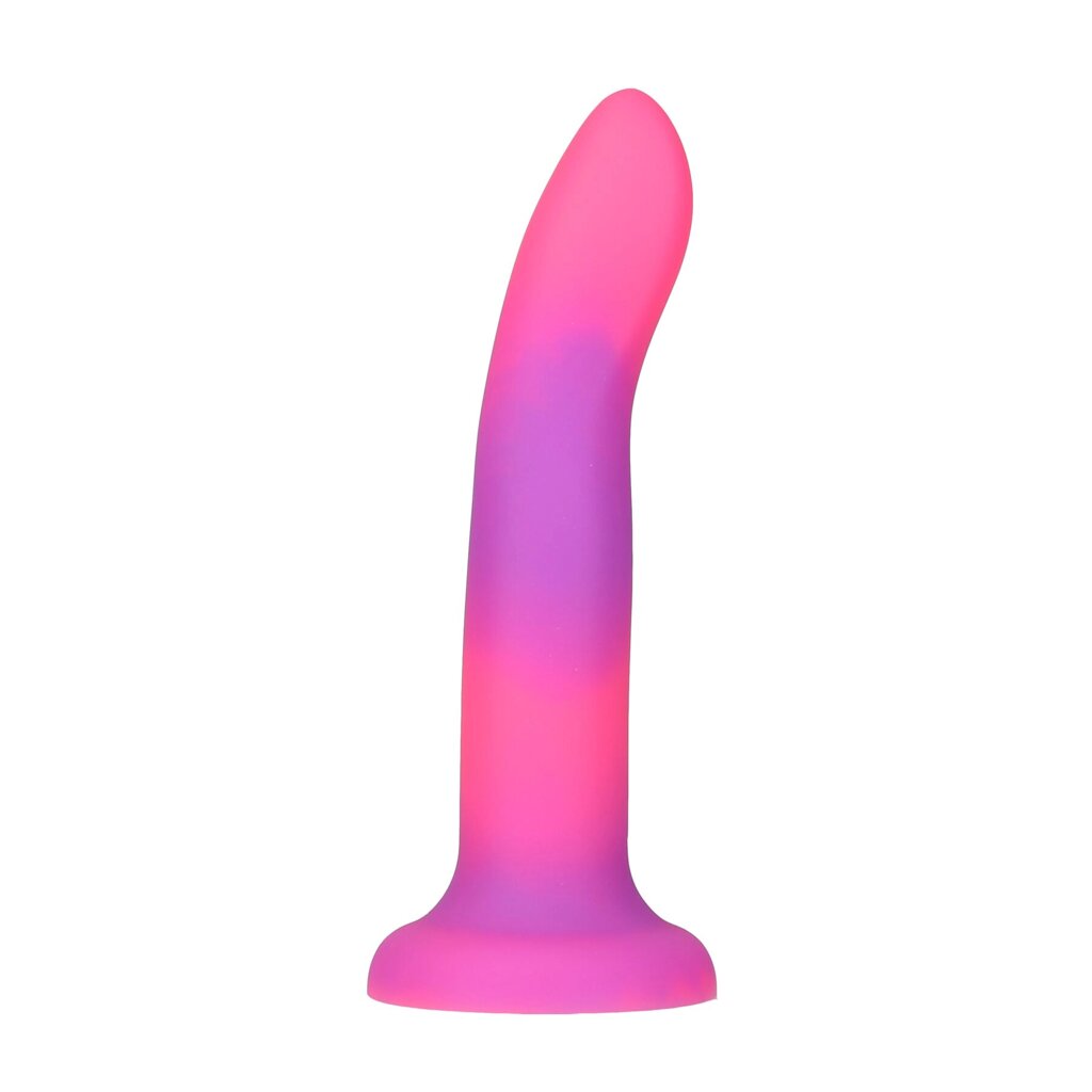 Фалоімітатор, що світиться в темряві, ADDICTION Rave 8″, Glow in the Dark Dildo Pink Purple, 20,3 см від компанії Elektromax - фото 1