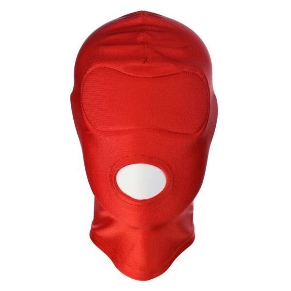 Фетиш маска червона відкритий рот Hood Showing Mouth від компанії Elektromax - фото 1