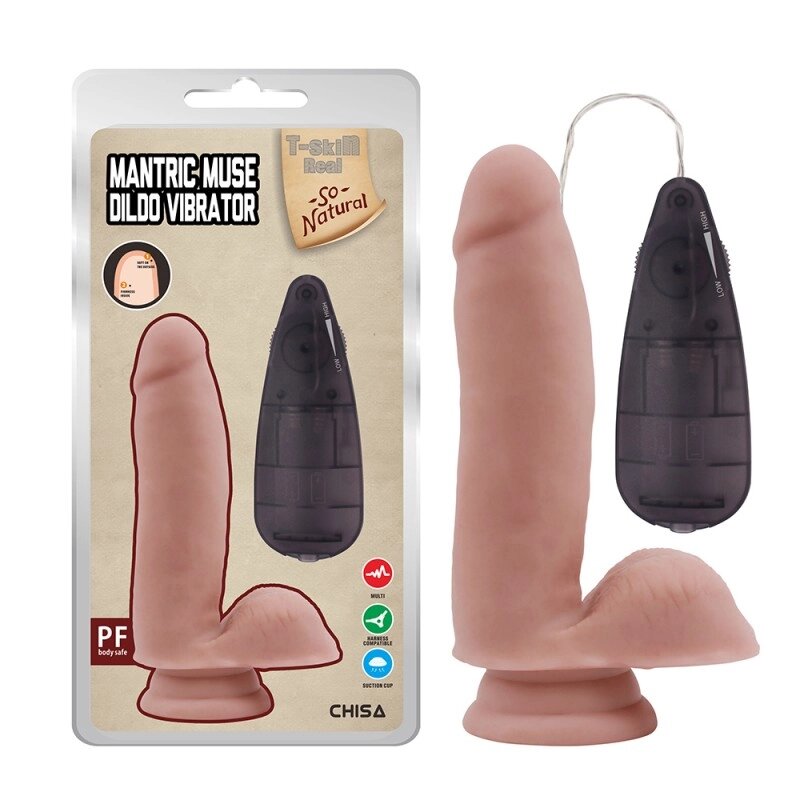 Фібратор на присоске і пультом Mantric Muse Dildo Vibrator Flesh від компанії Elektromax - фото 1