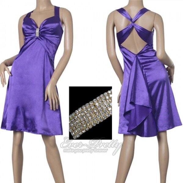 Фіолетова сукня з брошкою та кросбарами вечора від компанії Elektromax - фото 1
