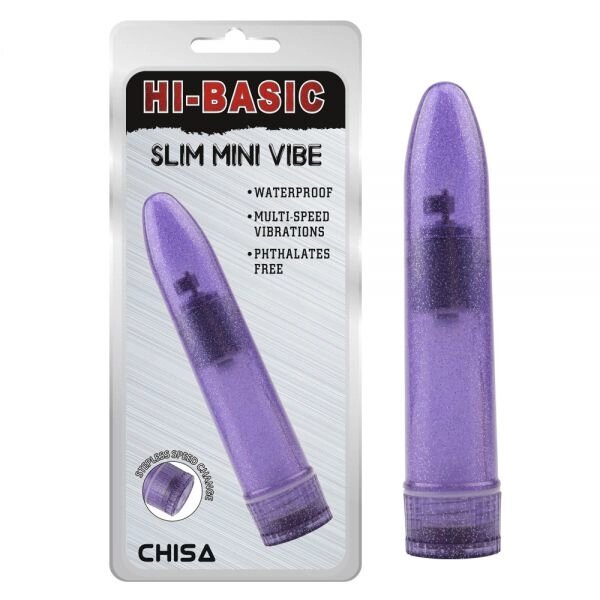 Фіолетовий пластиковий вібратор Slim Mini Vibe від компанії Elektromax - фото 1