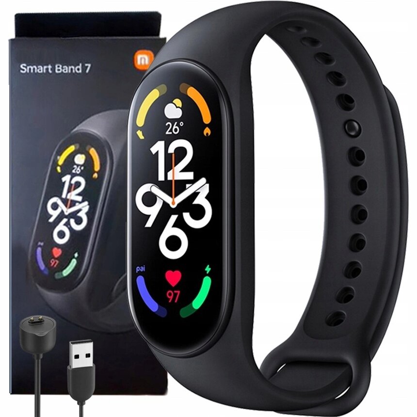 Фітнес браслет FitPro Smart Band M7 (смарт часи, пульсоксиметр, пульс). Колір: чорний від компанії Elektromax - фото 1