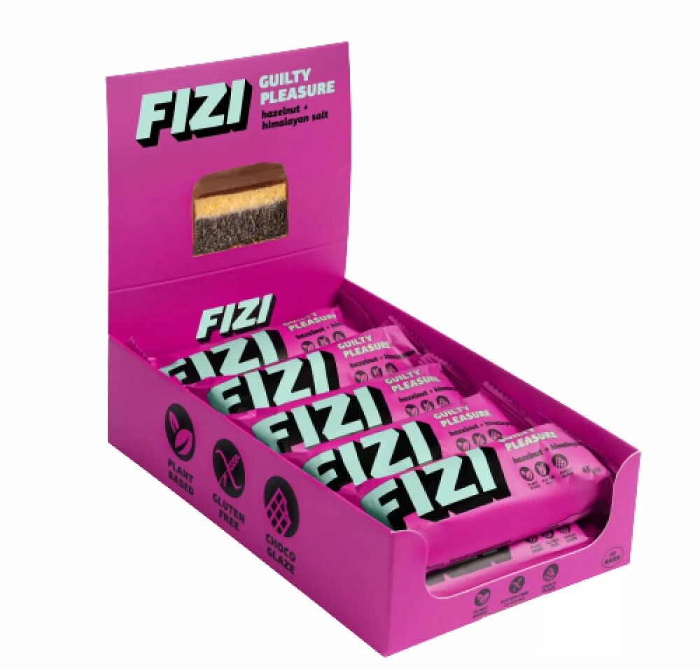 FIZI Chocolate Bar - 10х45g Hazelnut-Himalayan Salt батончики з фундуком-гімалайською сіллю від компанії Elektromax - фото 1