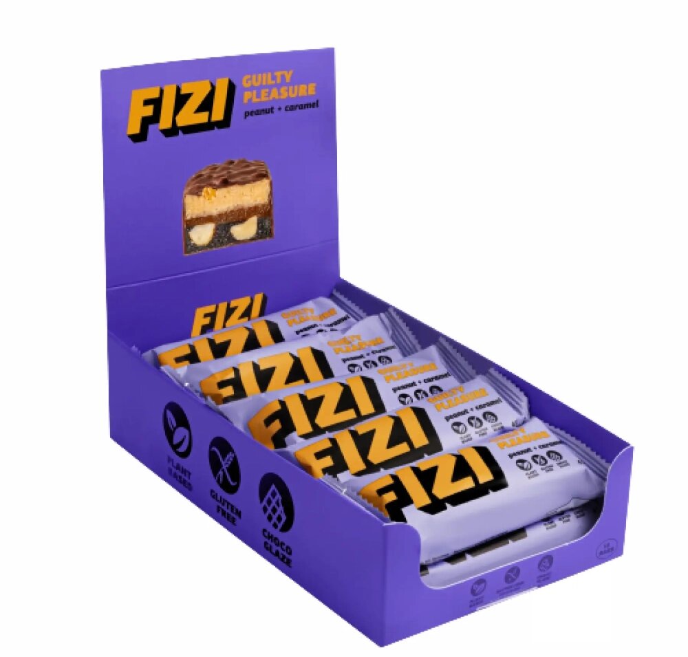 FIZI Chocolate Bar - 10х45g Peanut-Caramel батончики з карамеллю від компанії Elektromax - фото 1