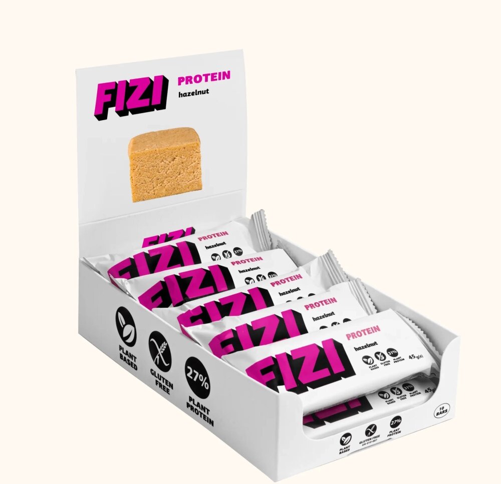 FIZI Protein Bar - 10х45g Hazelnut батончики з лісовим горіхом від компанії Elektromax - фото 1