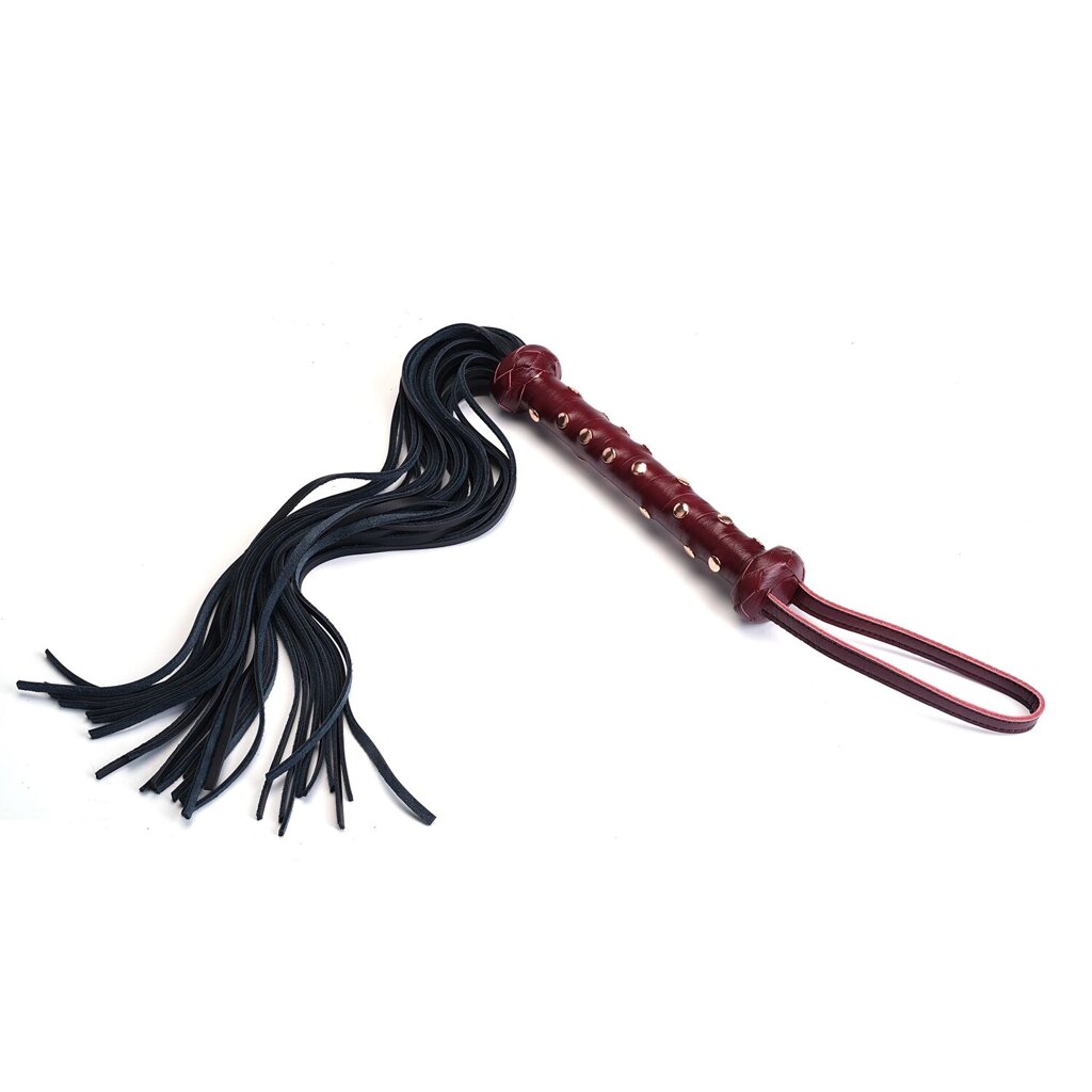 Флогер Liebe Seele Wine Red Studded Flogger, натуральна шкіра від компанії Elektromax - фото 1