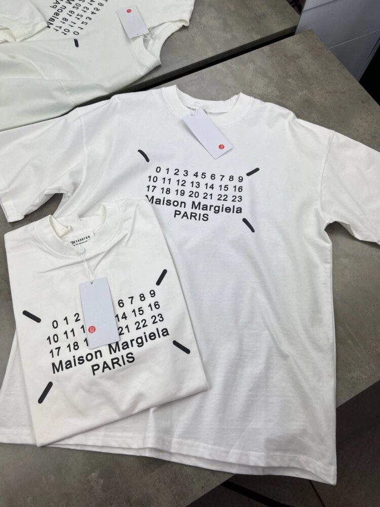 Футболка біла Maison Margiela Logo white f654 від компанії Elektromax - фото 1