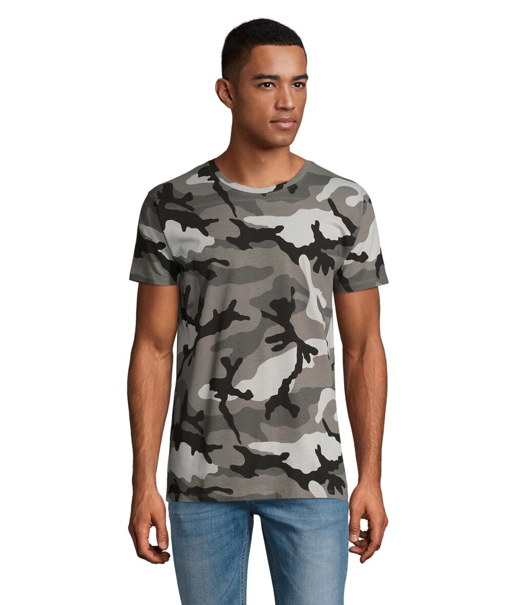 Футболка чоловіча SOL'S Camo men (сірий камуфляж, 2XL) від компанії Elektromax - фото 1