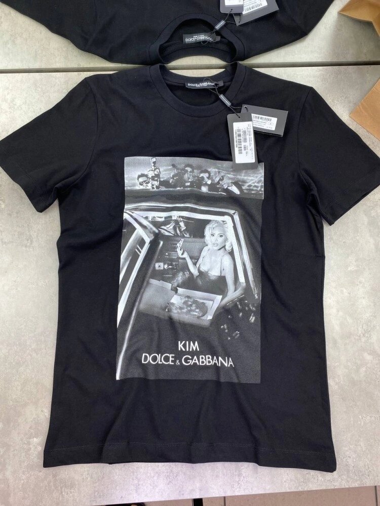 Футболка чорна Dolce Gabbana Ciago Kim Black f632 від компанії Elektromax - фото 1