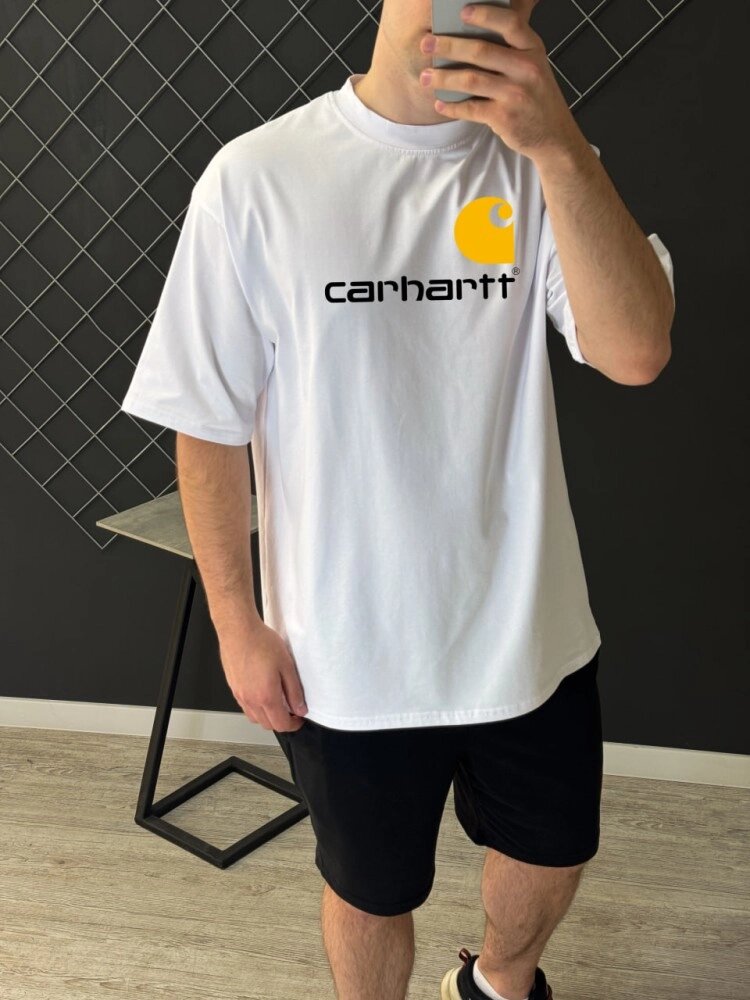 Футболка оверсайз Carhartt біла RD379 від компанії Elektromax - фото 1