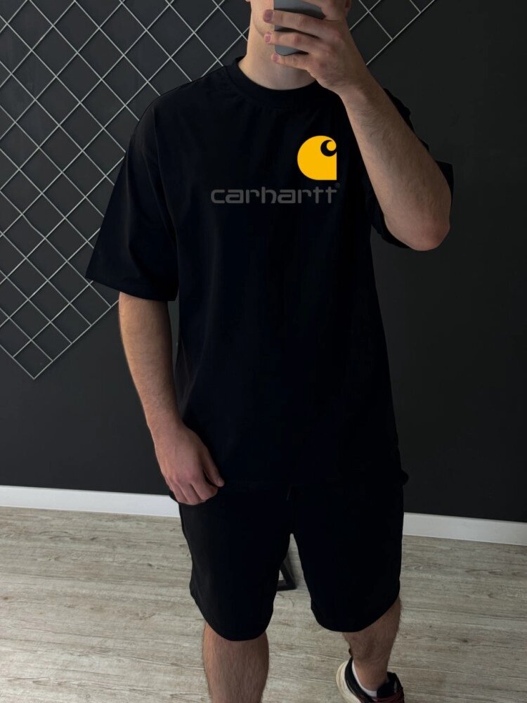 Футболка оверсайз Carhartt чорна RD378 від компанії Elektromax - фото 1