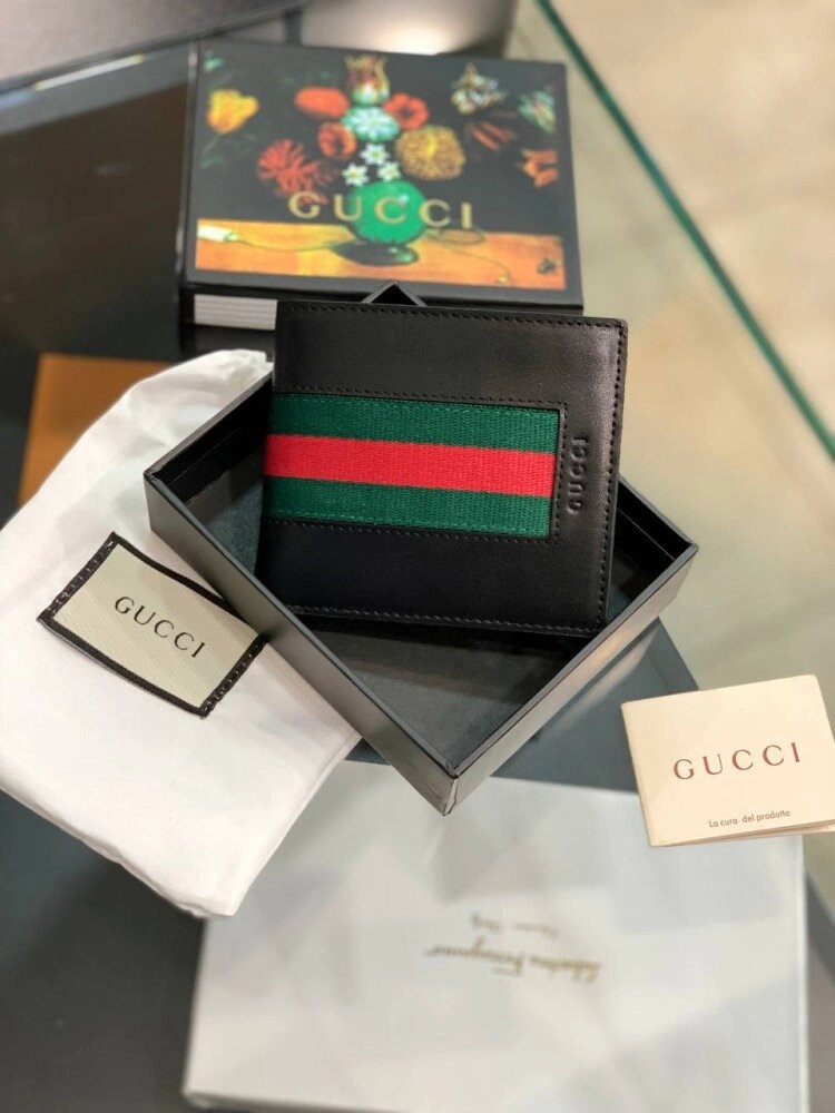 Гаманець Gucci чорний шкіряний k082 від компанії Elektromax - фото 1