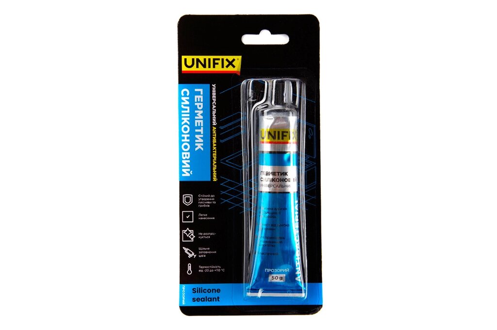 Герметик силіконовий Unifix - 50мл універсальний прозорий 1 шт. від компанії Elektromax - фото 1