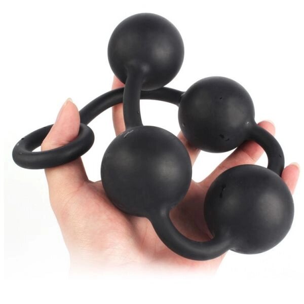 Гігантські анальні кульки Silicone Anal Pull Ball Plug Large від компанії Elektromax - фото 1