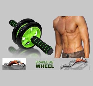 Гімнастичне спортивне фітнес-колесо Double wheel Abs health abdomen round ⁇ Тренажер-ролик для м'язів