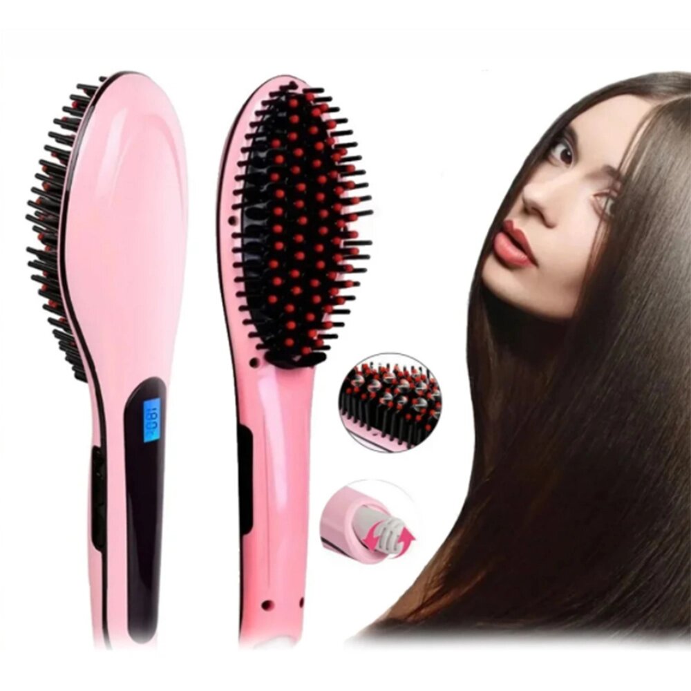 Гребінець випрямляч Fast Hair Straightener, гофре плойка прасок для волосся, праска для вирівнювання від компанії Elektromax - фото 1