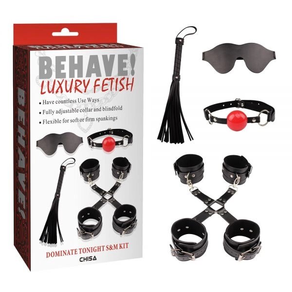 Ігор   набір чорного кольору Behave Luxury Fetish Dominate Tonight Kit від компанії Elektromax - фото 1