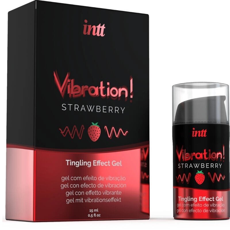 INTT - POWERFUL INTIMATE STIMULANT LIQUID VIBRATING GEL STRAWBERRY 15 ML від компанії Elektromax - фото 1