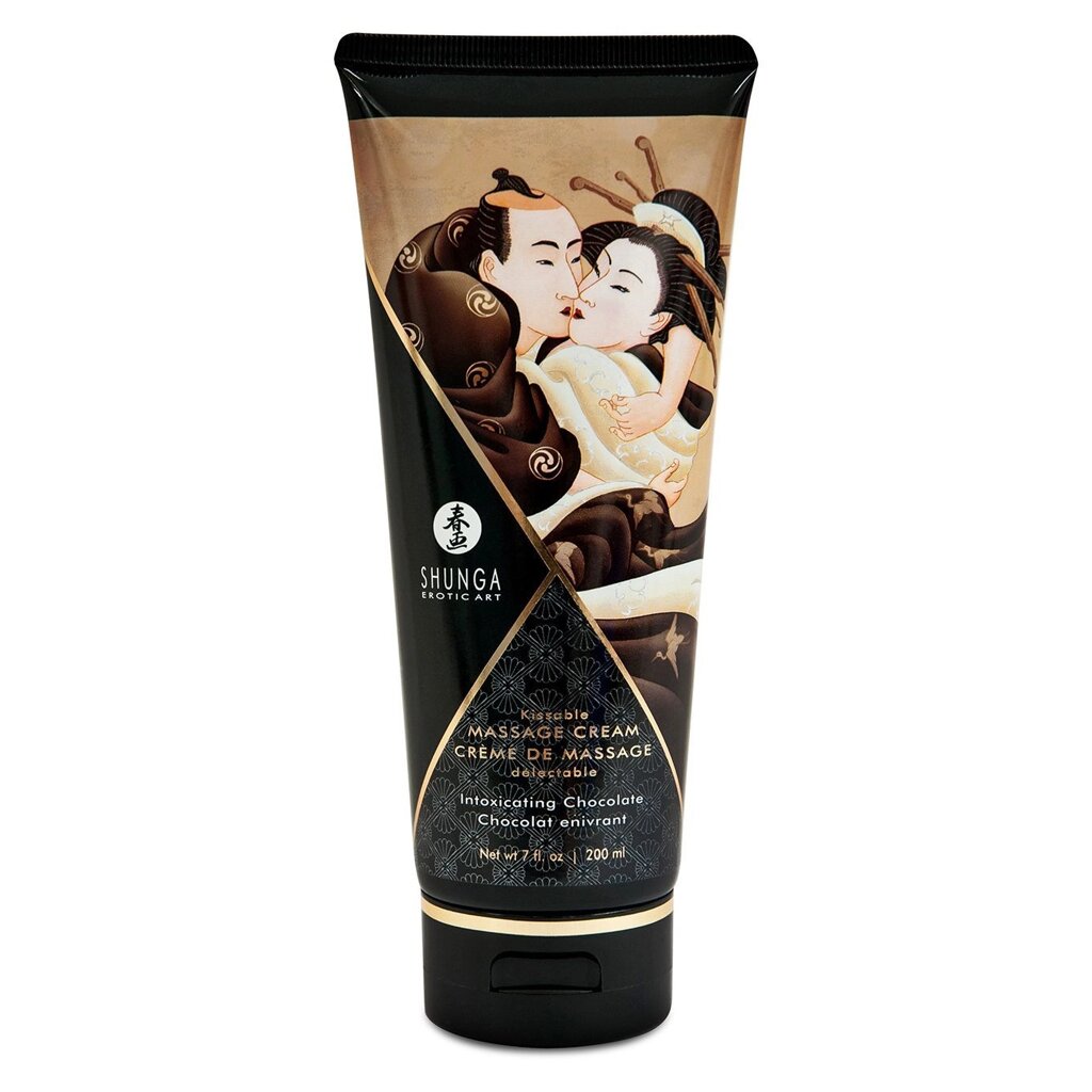 Їстівний масажний крем Shunga Kissable Massage Cream – Intoxicating Chocolate (200 мл) від компанії Elektromax - фото 1