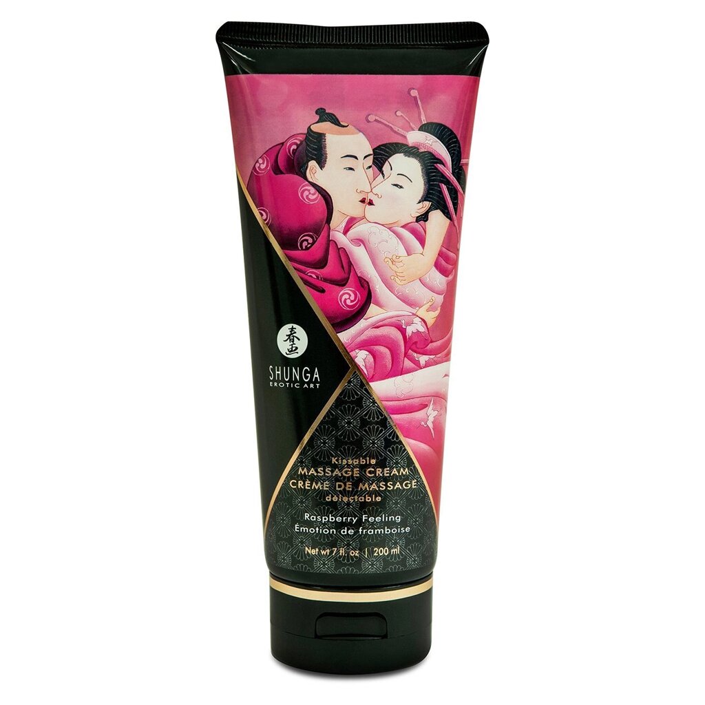 Їстівний масажний крем Shunga Kissable Massage Cream – Raspberry Feeling (200 мл) від компанії Elektromax - фото 1