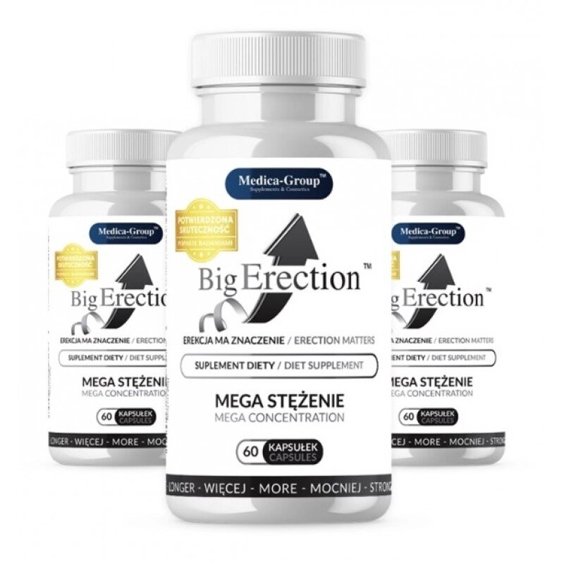 Капсули для потенції і ерекції BigErection Capsules, 3x60шт від компанії Elektromax - фото 1