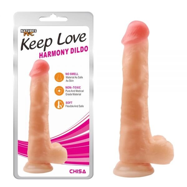 Класичний  Масажер   з мошонкою Harmony Dildo від компанії Elektromax - фото 1