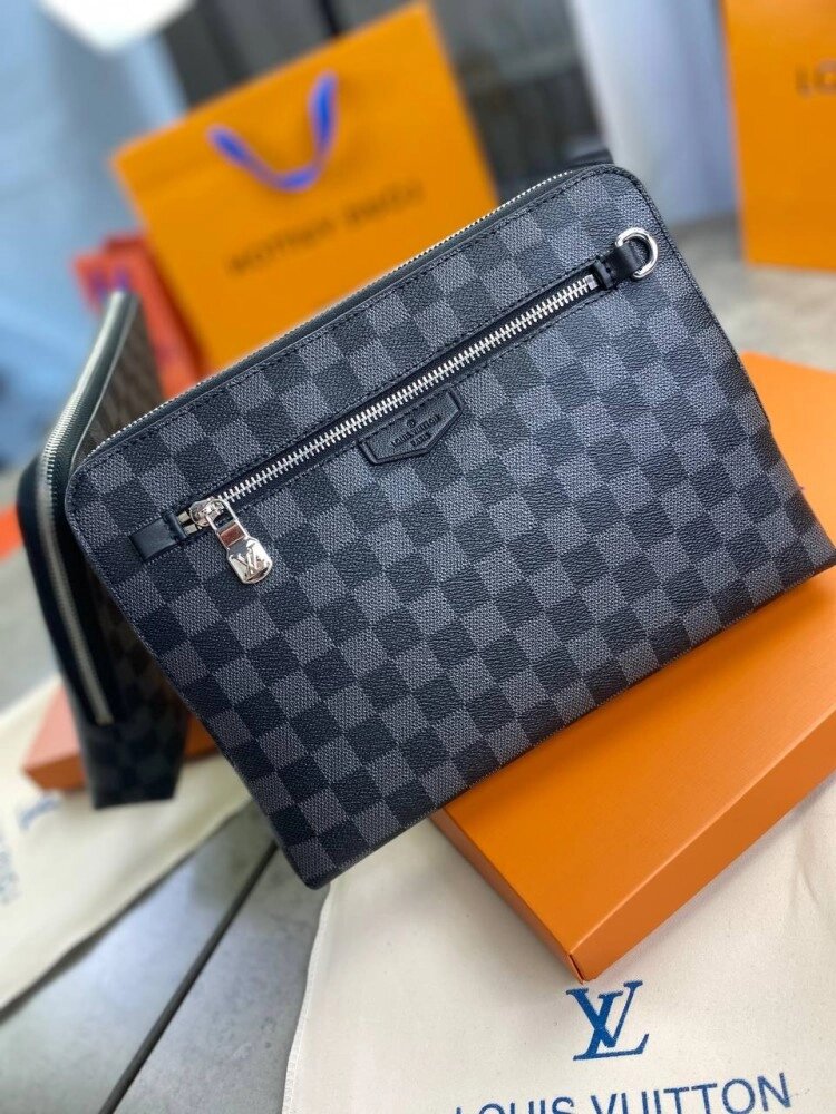 Клатч сірий Louis Vuitton Kasai Damier Graphite c770 від компанії Elektromax - фото 1