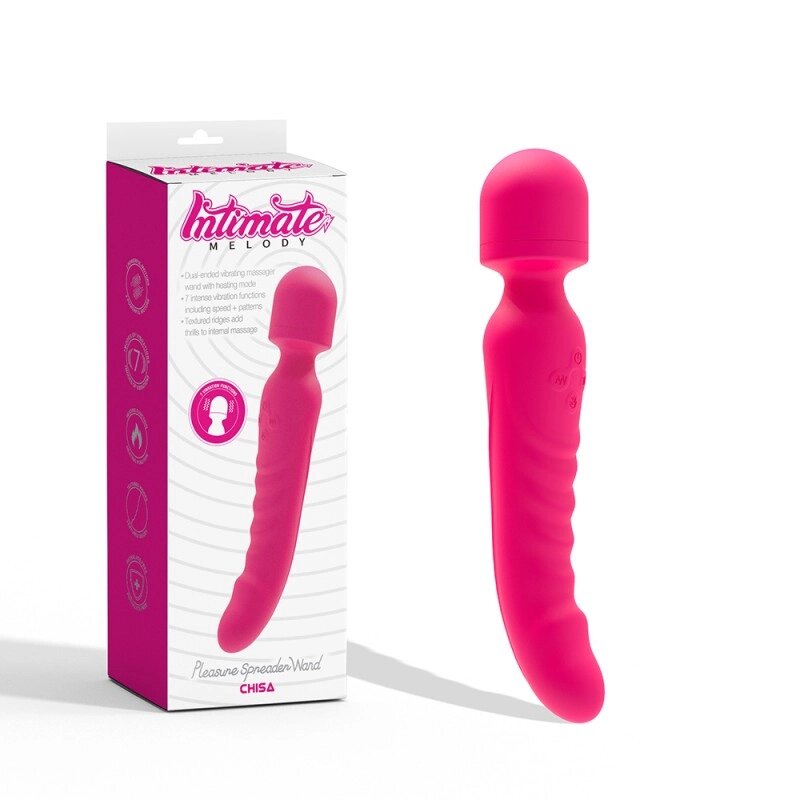 Кліторально-вагінальний подвійний вібромасажер Pleasure Spreader Wand Pink від компанії Elektromax - фото 1