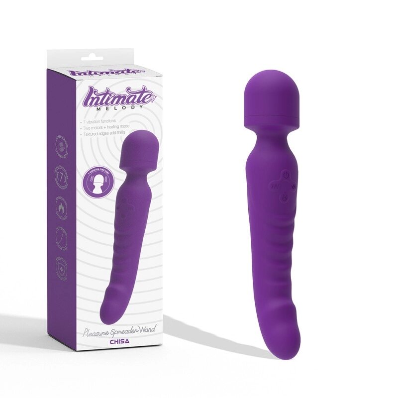 Кліторально-вагінальний подвійний вібромасажер Pleasure Spreader Wand Pulple від компанії Elektromax - фото 1