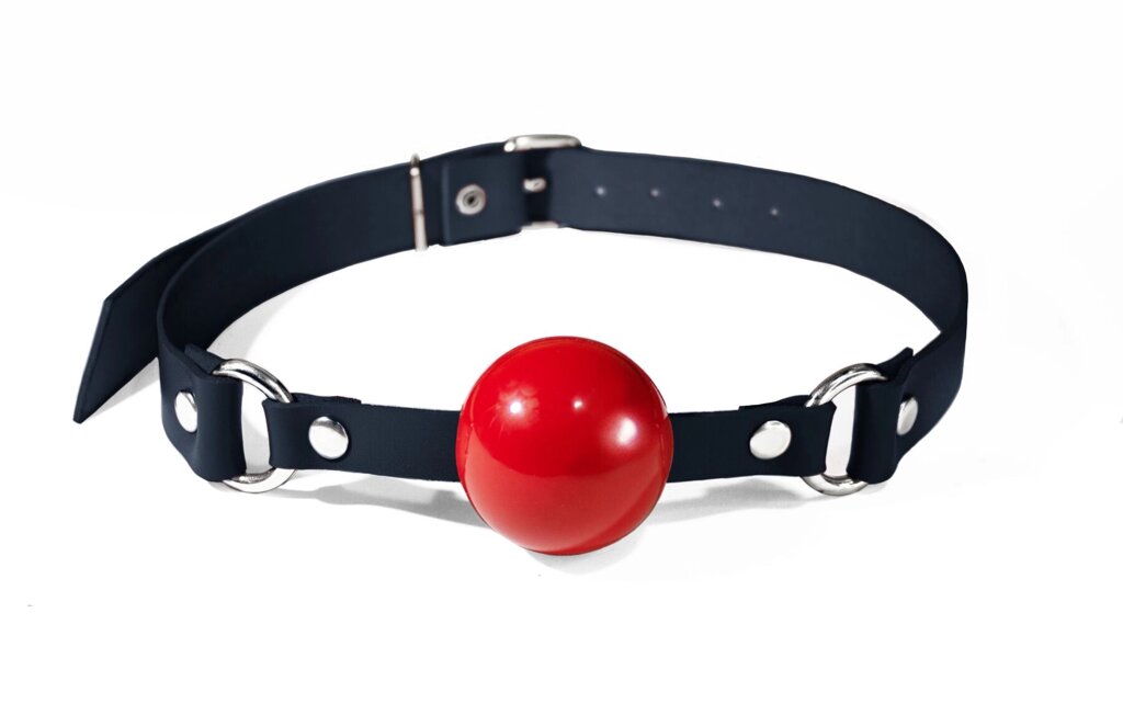 Кляп силіконовий Feral Feelings Silicon Ball Gag Black/Red, чорний ремінець, червона кулька від компанії Elektromax - фото 1