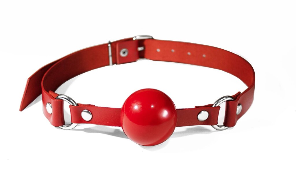 Кляп силіконовий Feral Feelings Silicon Ball Gag Red/Red, червоний ремінець, червона кулька від компанії Elektromax - фото 1