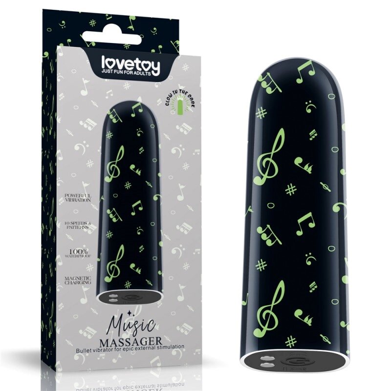 Компактний Масажер  світиться Rechargeable Glow-in-the-dark Music Massager від компанії Elektromax - фото 1