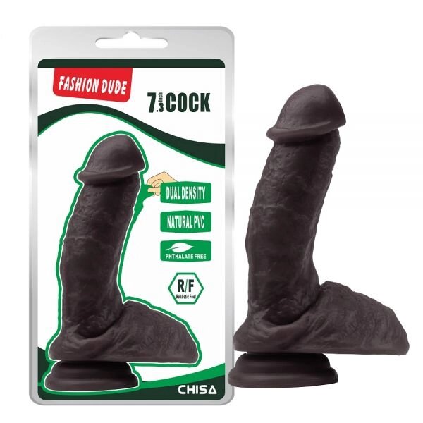 Коричневий фалоімітатор на присоске Fashion Dude 7.3 Inch Cock від компанії Elektromax - фото 1