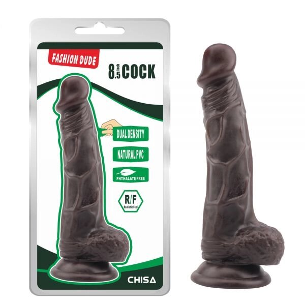 Коричневий  Масажер   на присоске Fashion Dude 8.5 Inch Cock від компанії Elektromax - фото 1