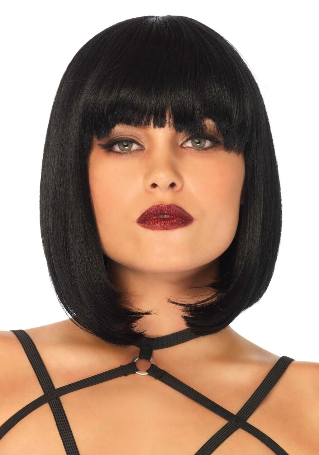 Коротка перука каре з чубчиком Leg Avenue Short natural bob wig, чорна від компанії Elektromax - фото 1