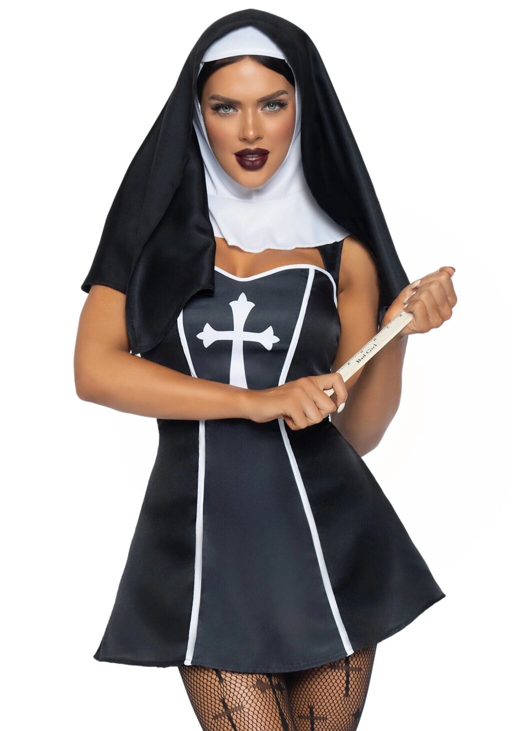 Костюм черниці Leg Avenue Naughty Nun S, сукня, головний убір від компанії Elektromax - фото 1