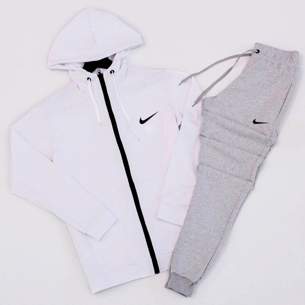 Костюм Nike кофта біла + штани сірі від компанії Elektromax - фото 1