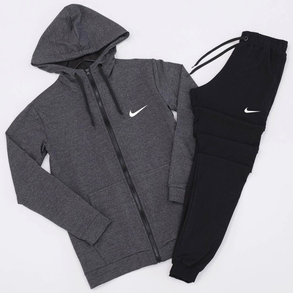 Костюм Nike кофта графіт + штани чорні від компанії Elektromax - фото 1