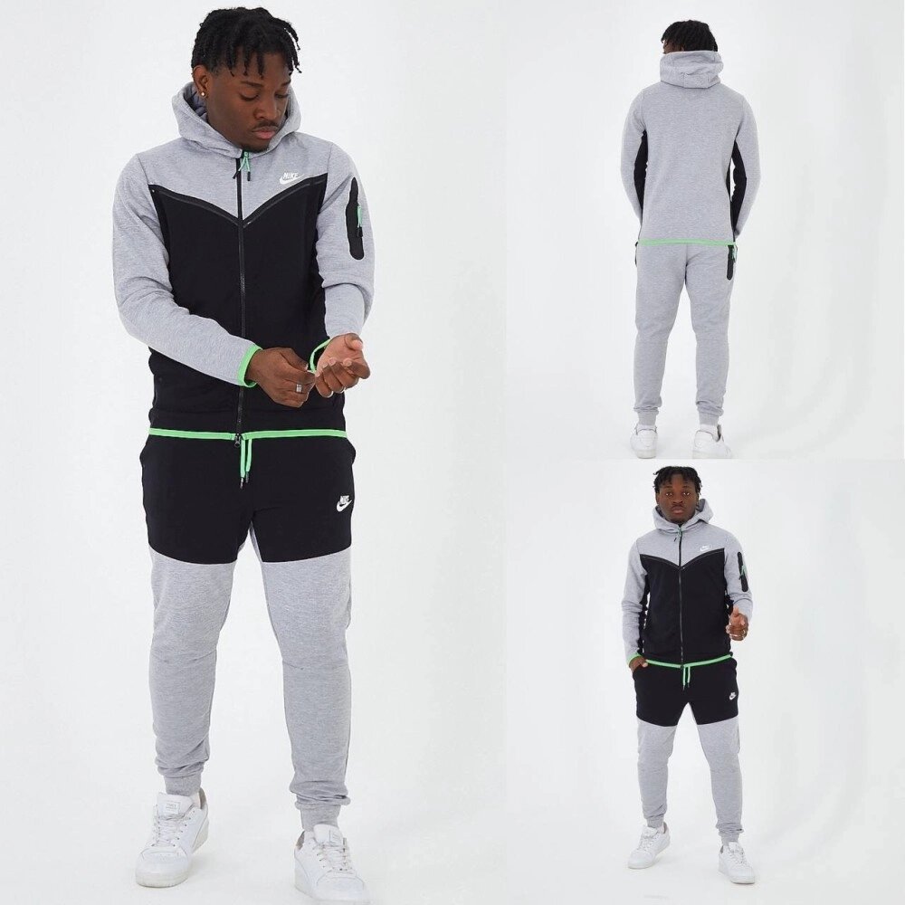 Костюм спортивний сіро-чорний Nike Tech fleece grey&black від компанії Elektromax - фото 1