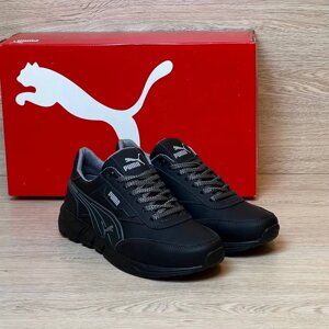 Шкіряні кросівки Puma чорні