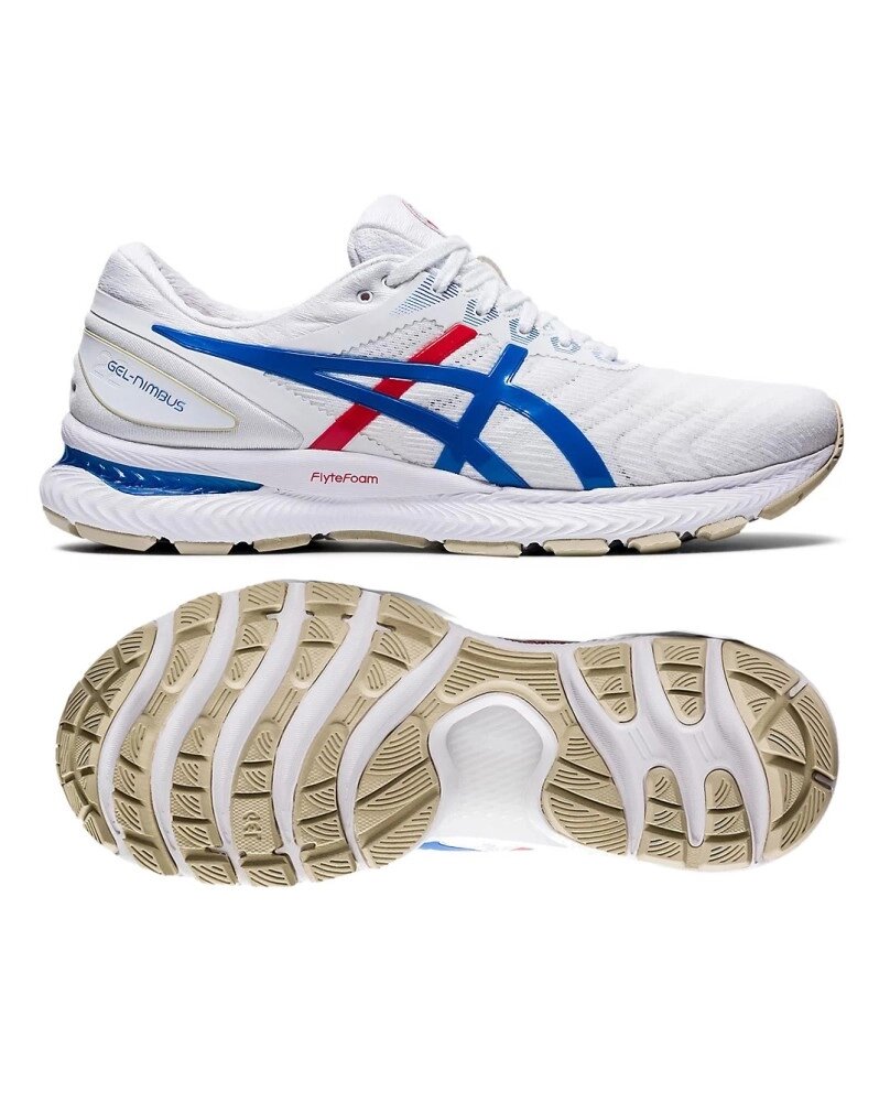 Кросівки чоловічі Asics GEL-Nimbus 22 39,5 (25 cм) White/Electric Blue (1011A780-100-39.5) від компанії Elektromax - фото 1