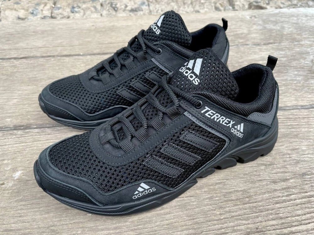 Кросівки літні сітка Adidas чорні. від компанії Elektromax - фото 1