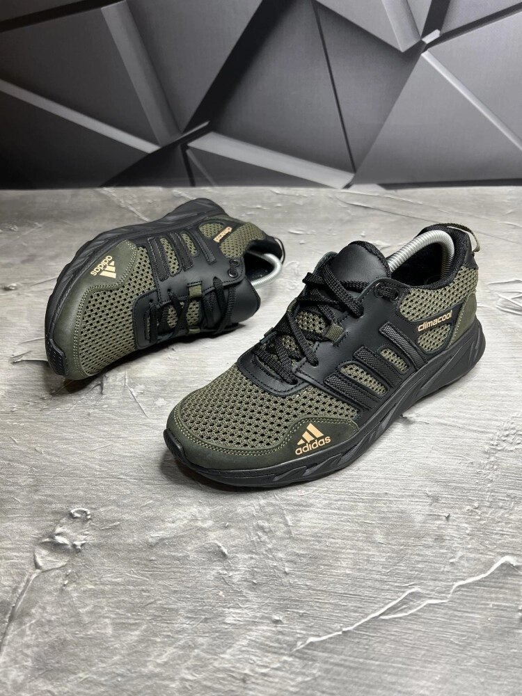 Кросівки літні сітка Adidas олива від компанії Elektromax - фото 1